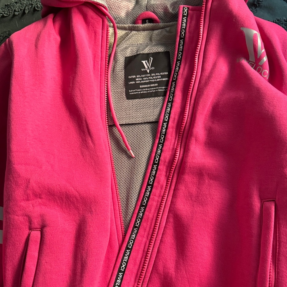 Women's Hot Pink Zip-Up Hoodie Jacket
